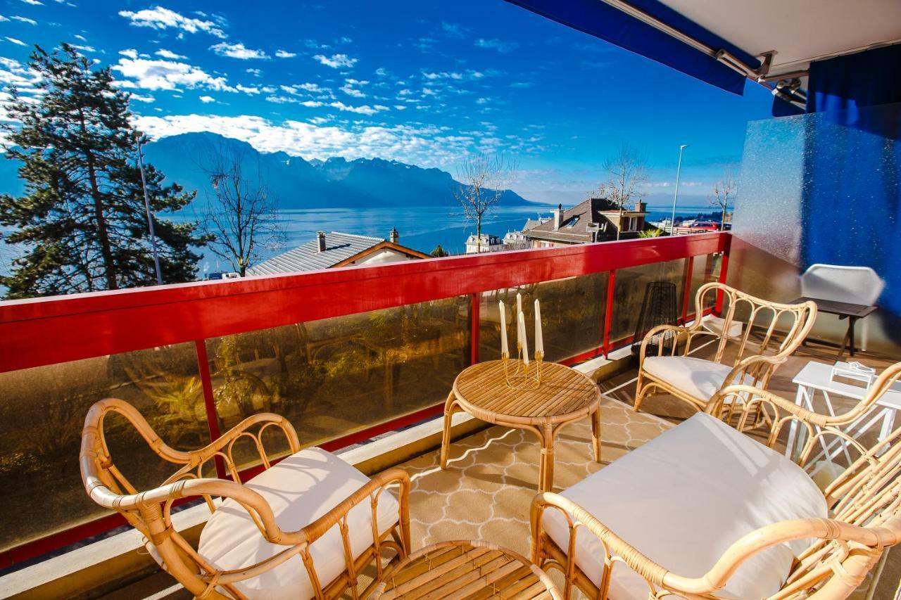 Terrace With Lake & Mountain View Montreux Luaran gambar